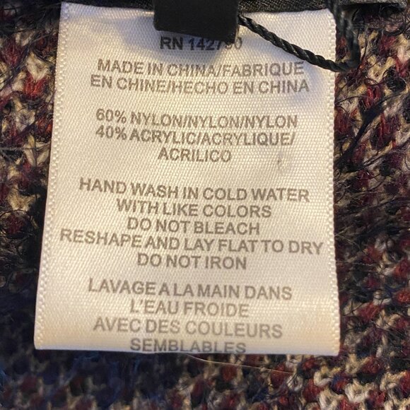 NWOT BCBGMaxazria Fuzzy Eyelash Tribal Cardigan Sz M Burgundy Black Duster Gems - Picture 15 of 15